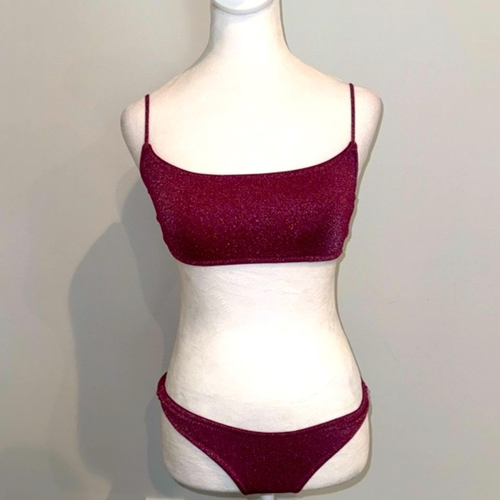 Triangl Fuschia Sparkly Bikini Set